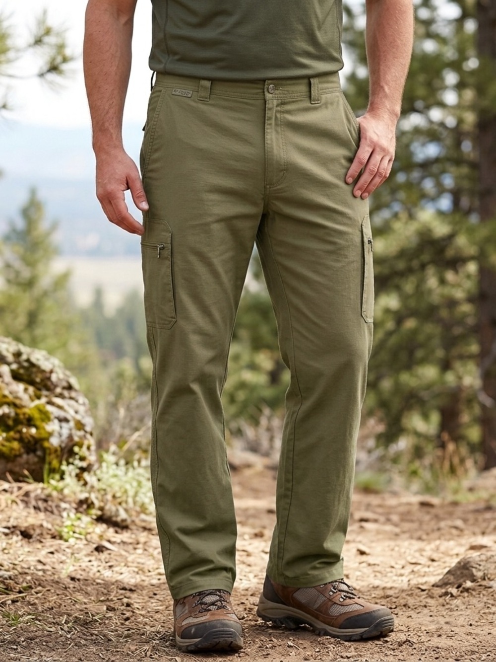 Columbia GRT TM8237 Straight-Leg Cargo Pant, olive green size L, inseam 32.